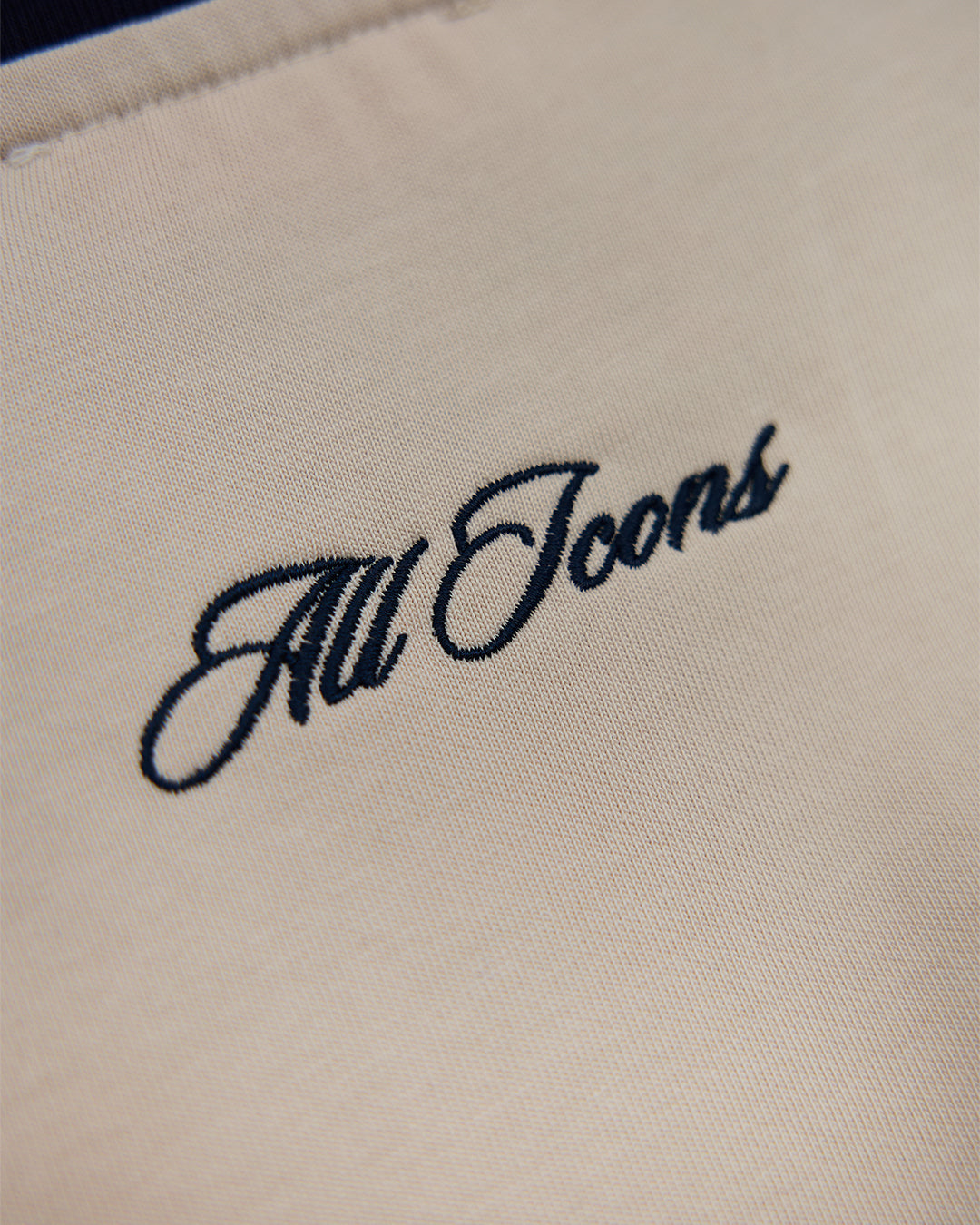Panelled LS Crop Tee - Sand/Navy