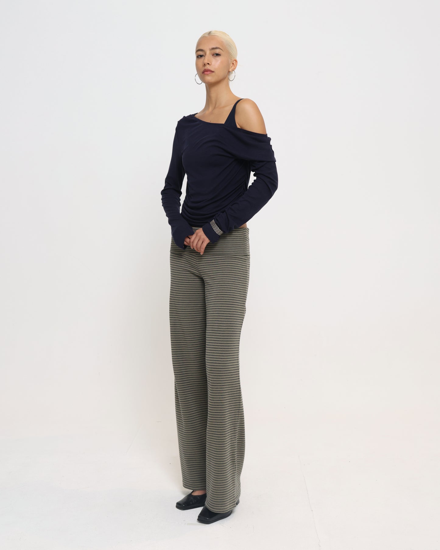 Women's Fold Over Pant - Stripe