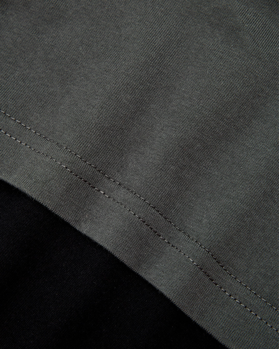 CROP BOXY LAYERED TEE - CHARCOAL / BLACK