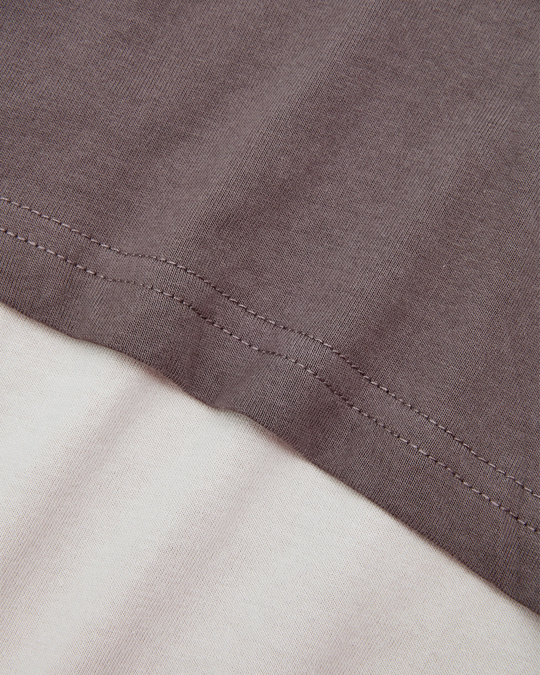 Crop Boxy Layered Tee - Charcoal / Sand