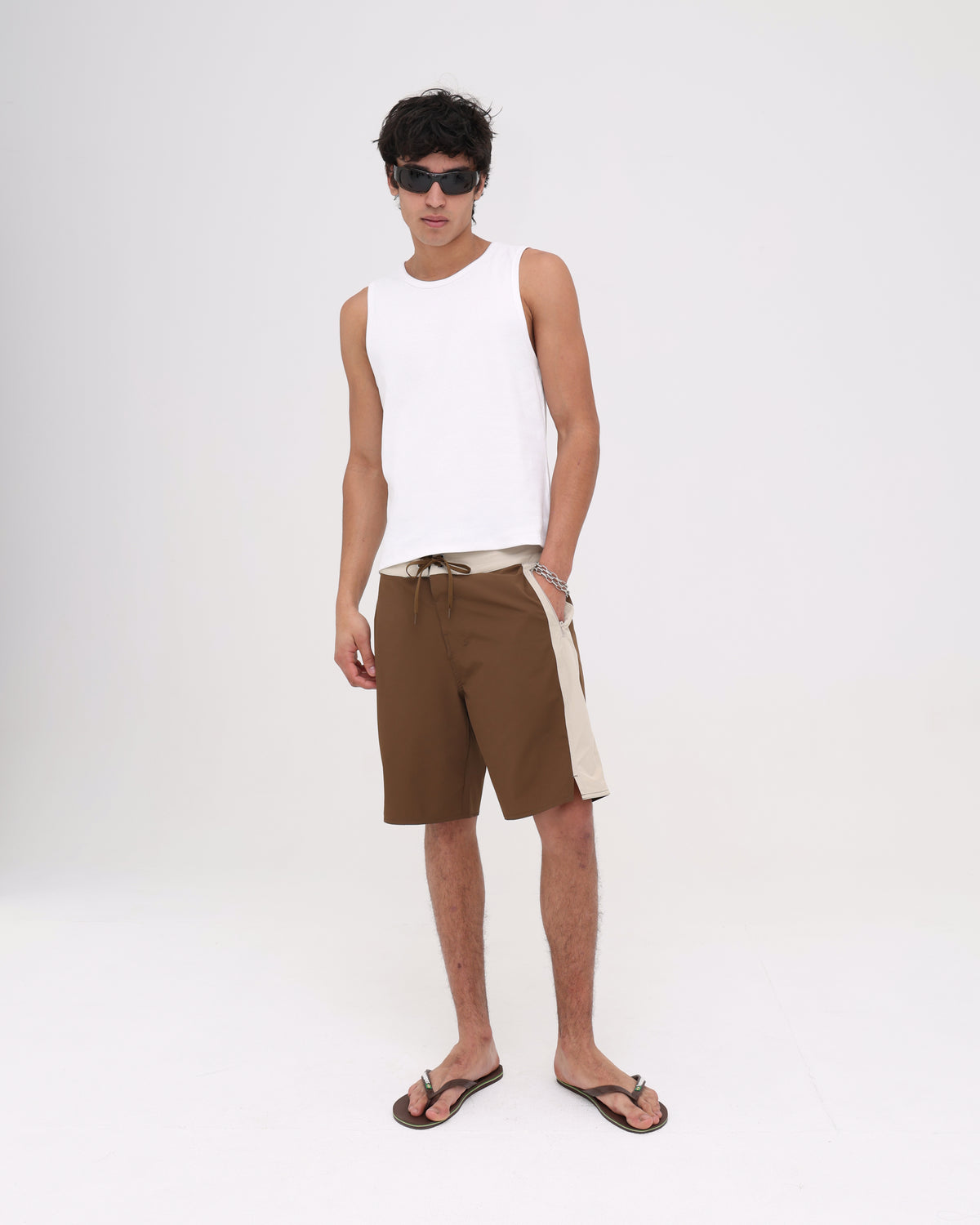 Swim Short - Brown / Beige