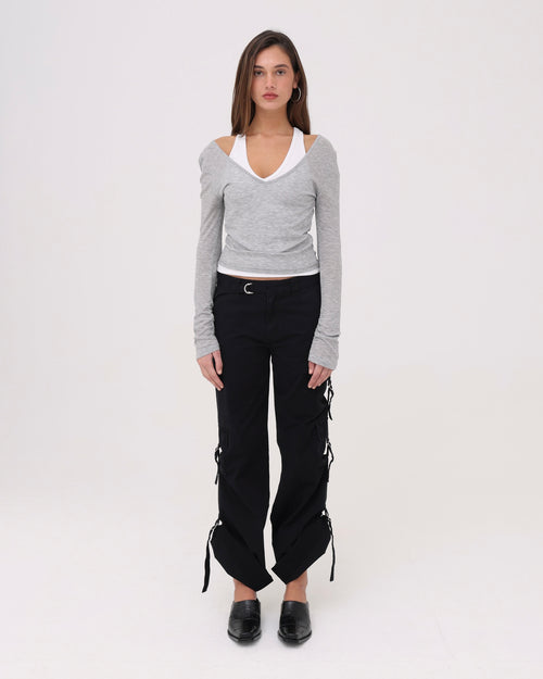 Layered Racer Tank - Grey Marle