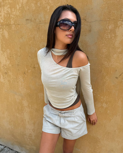 Layered Scarf Top - Sandstone