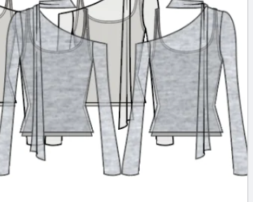 Layered Scarf Top - Grey Marle