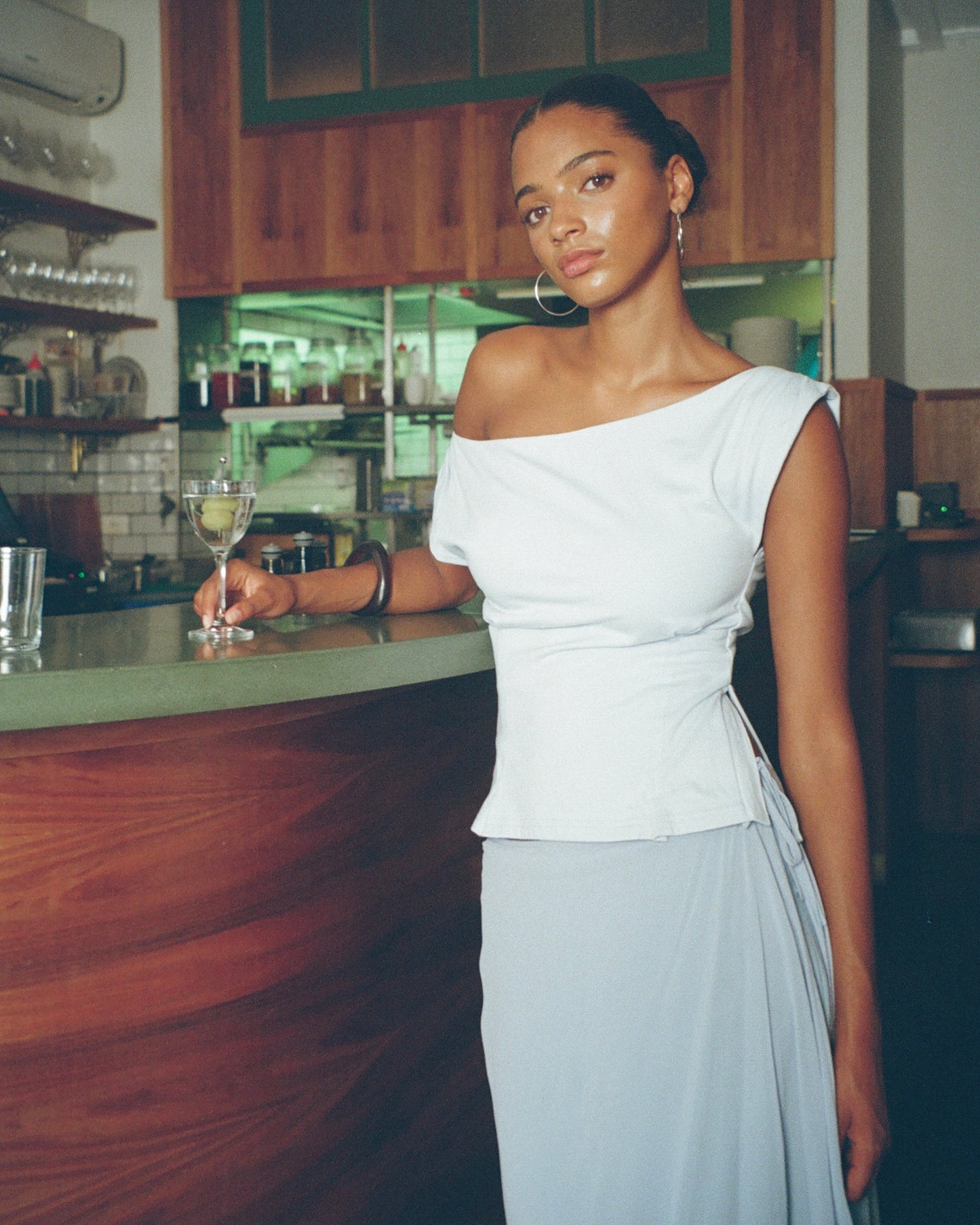 Womens Off Shoulder Fitted Top