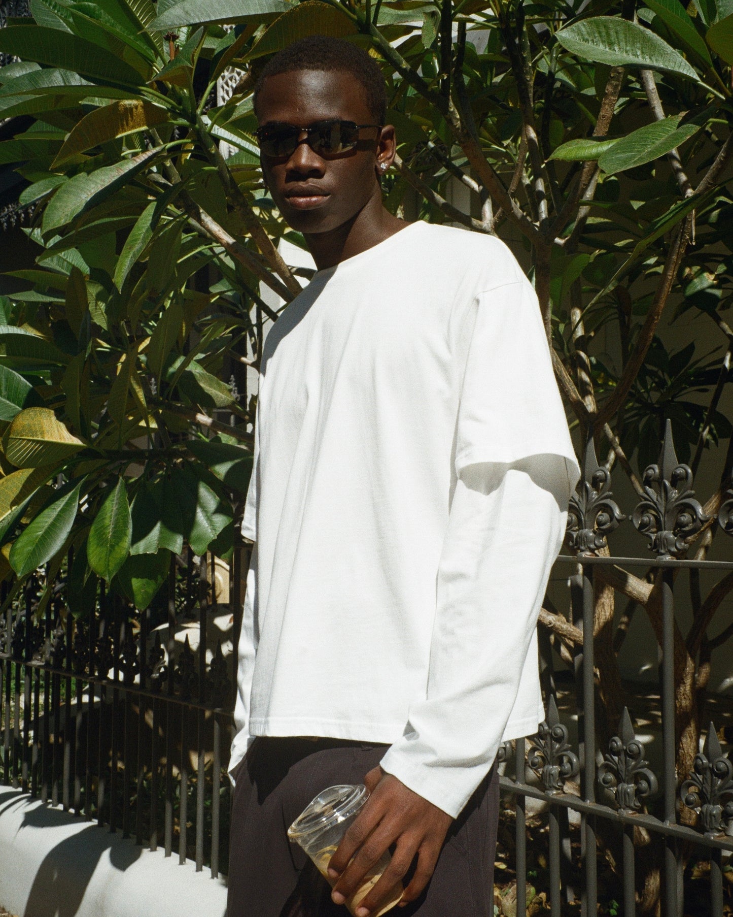Crop Boxy Layered Tee - White