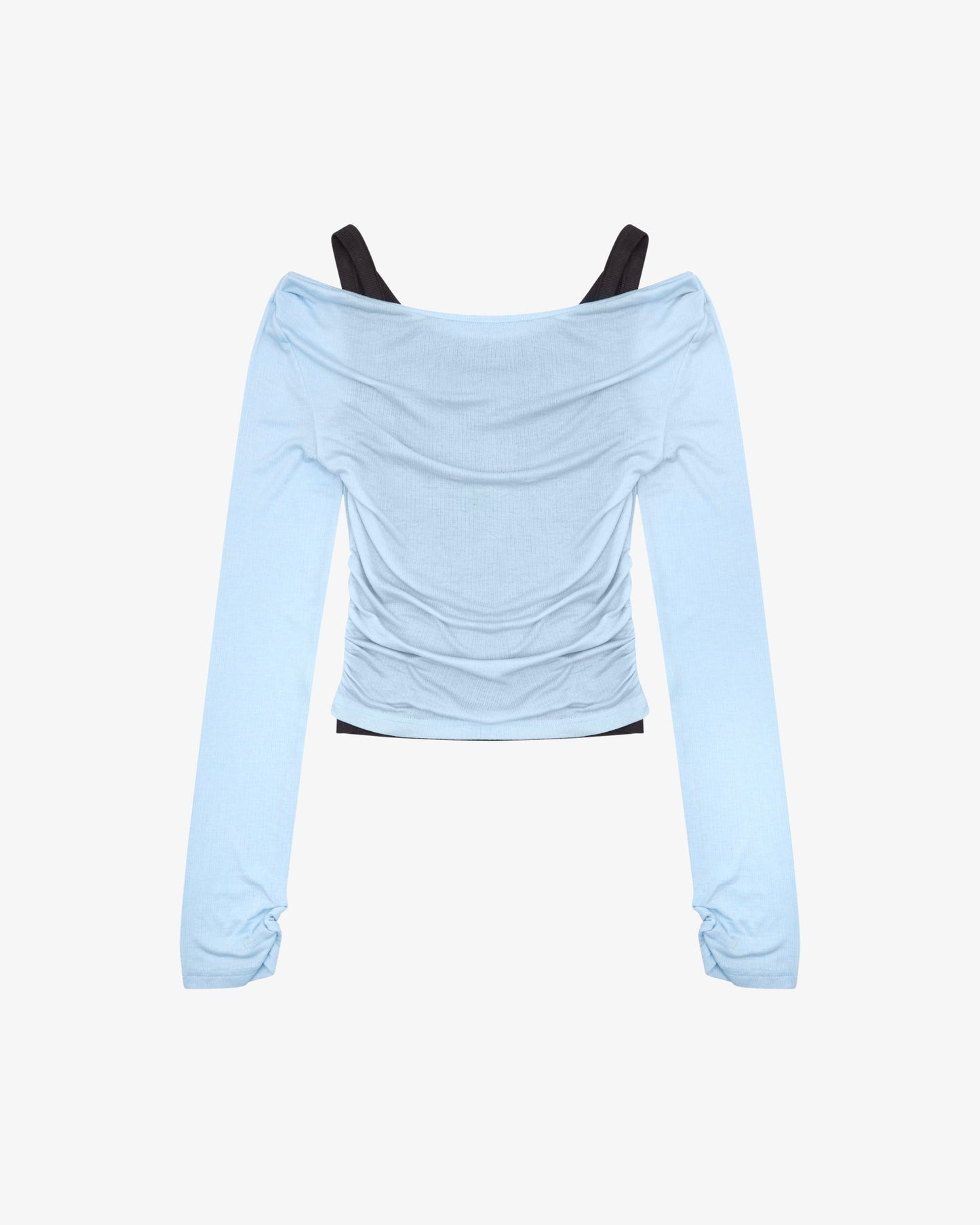 LAYERED LS TOP - Ice Blue / Charcoal