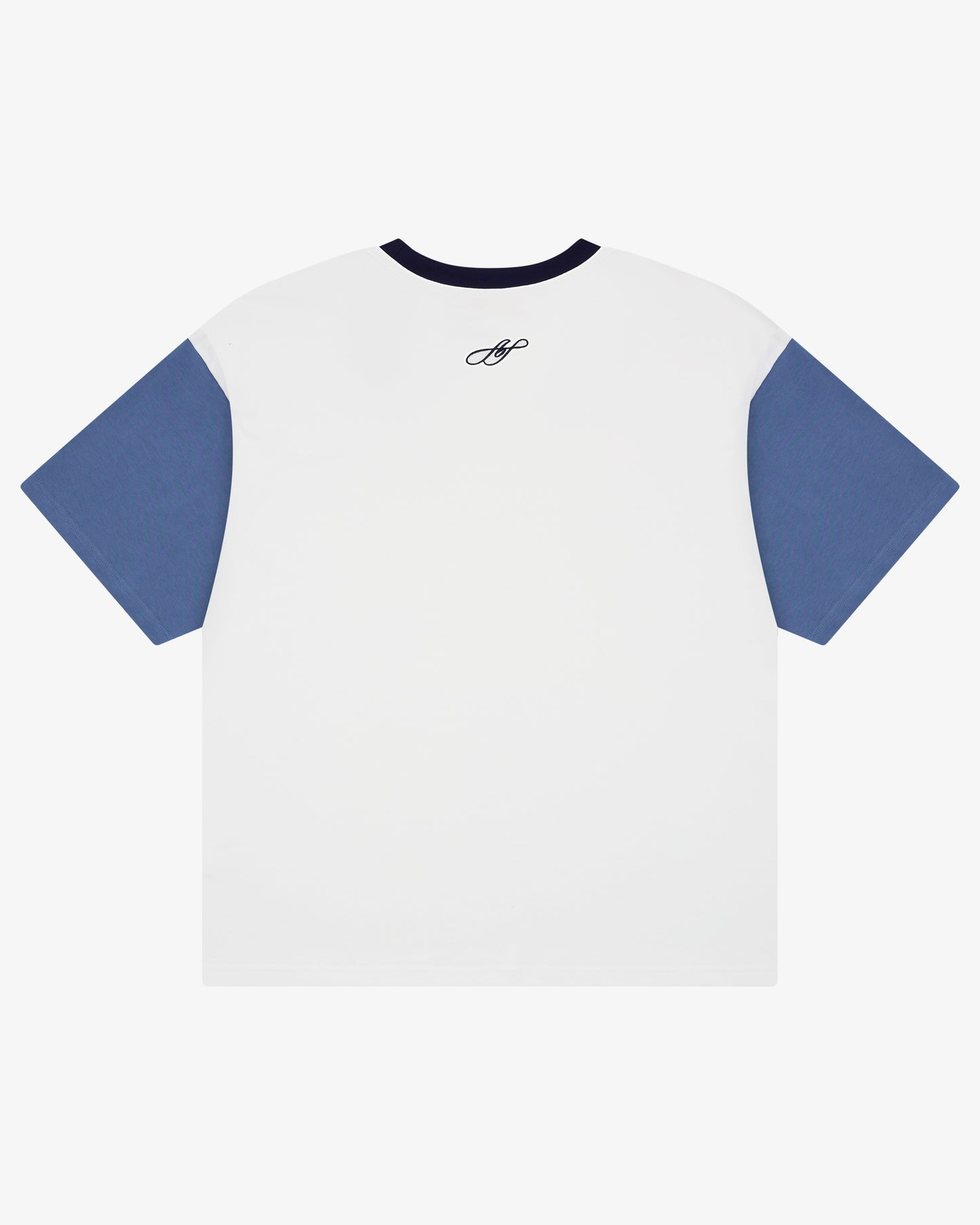 Crop Boxy Tee - Off White/Steel Blue