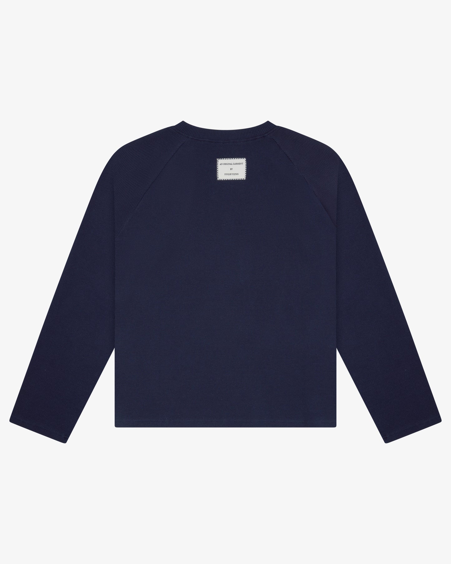 Asym Waffle Long Sleeve - Navy