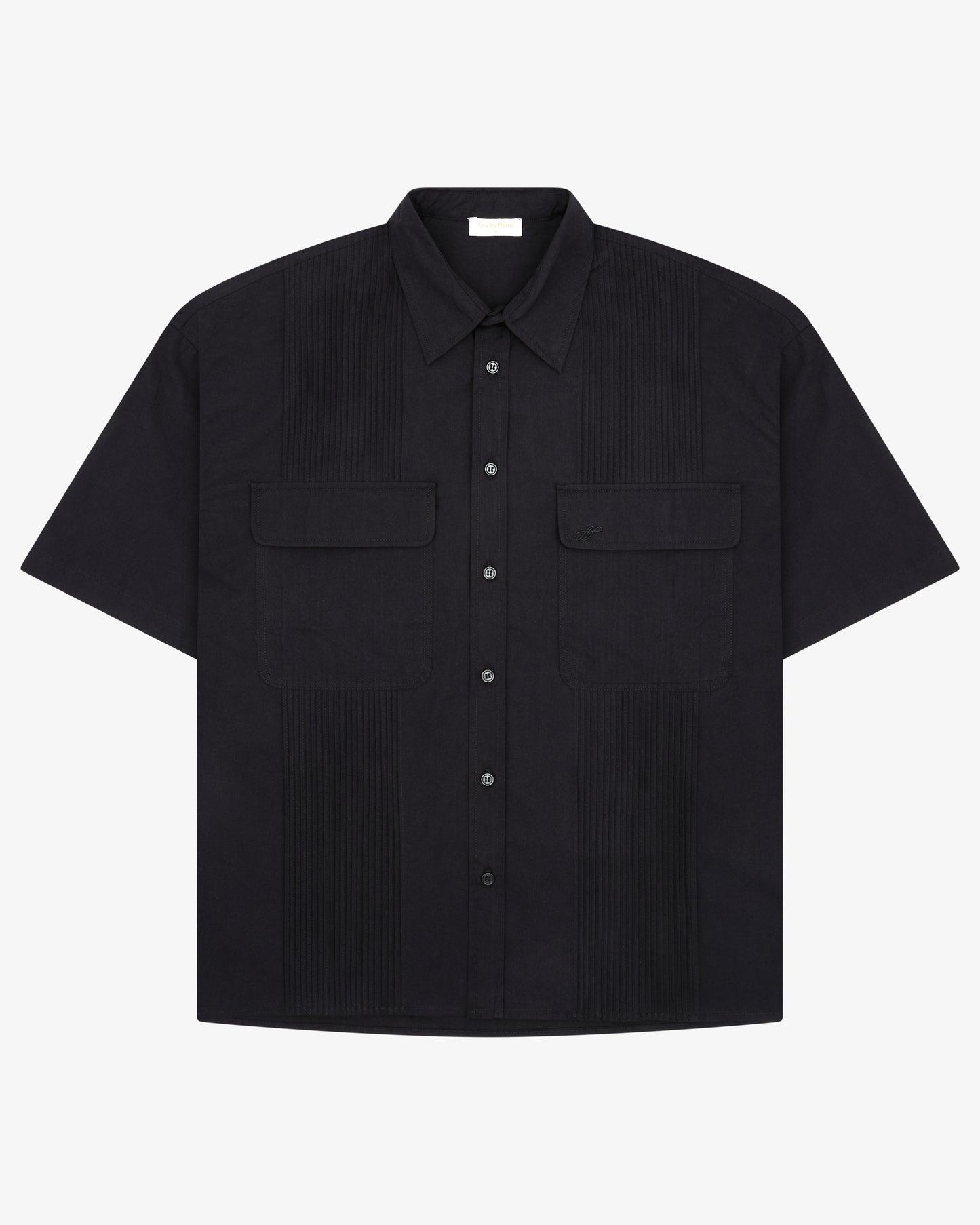 Pin Tucked Pocket Shirt - Black