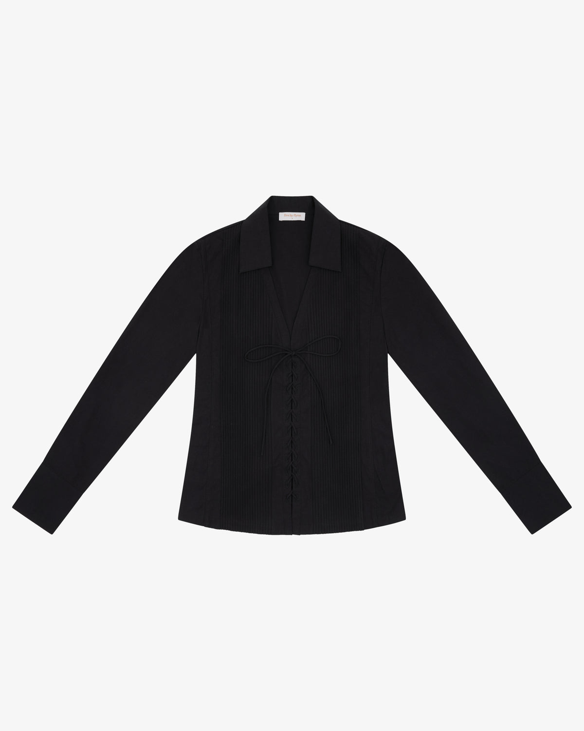 Lace Up Fitted Shirt - Black