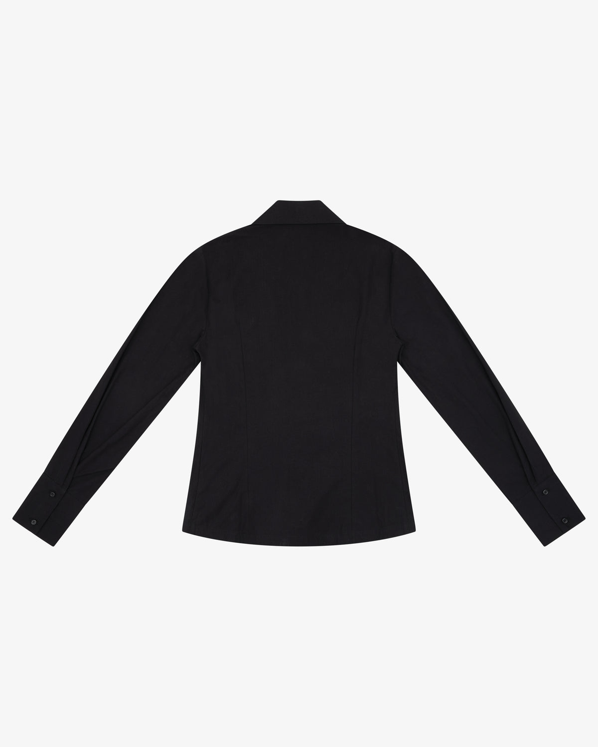 Lace Up Fitted Shirt - Black