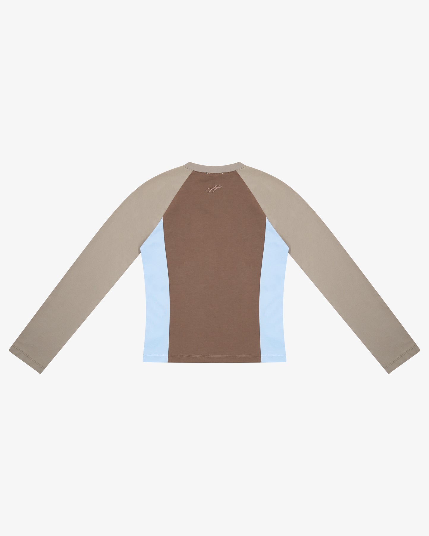Panelled LS Top - Choc/Taupe/Sky