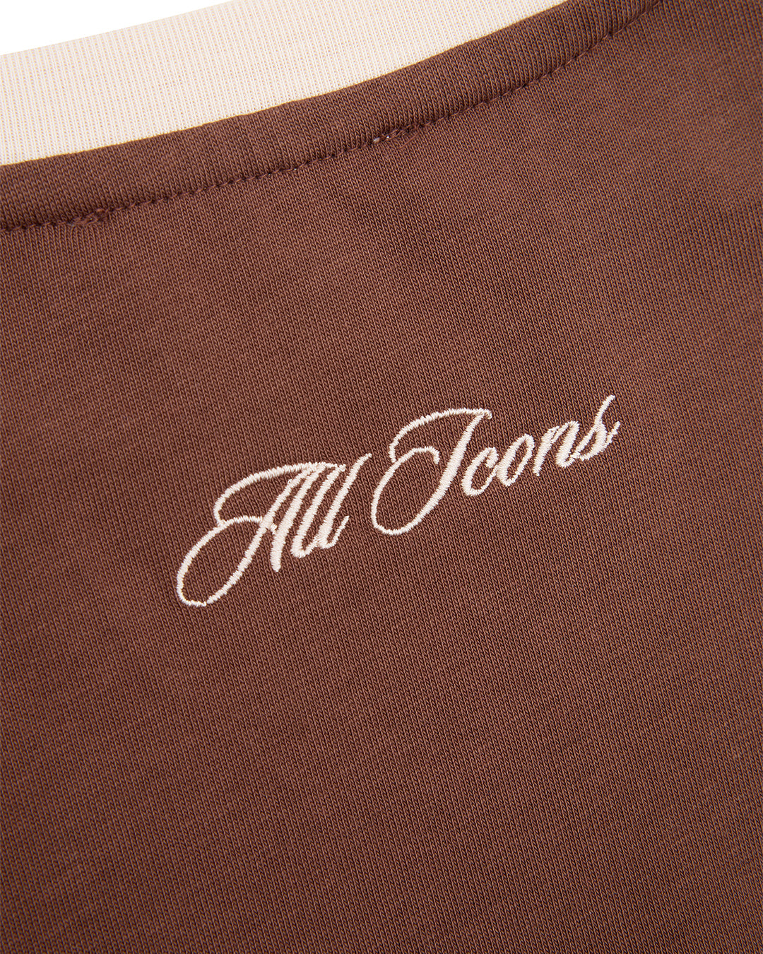 Panelled LS Crop Tee - Chocolate/Sand