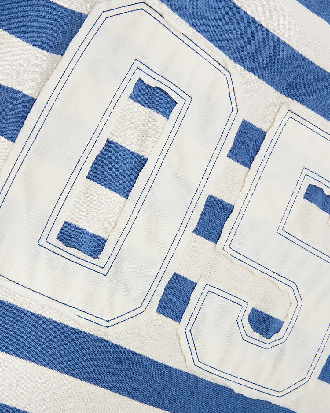 Boxy Applique Tee - Steel Blue/Cream