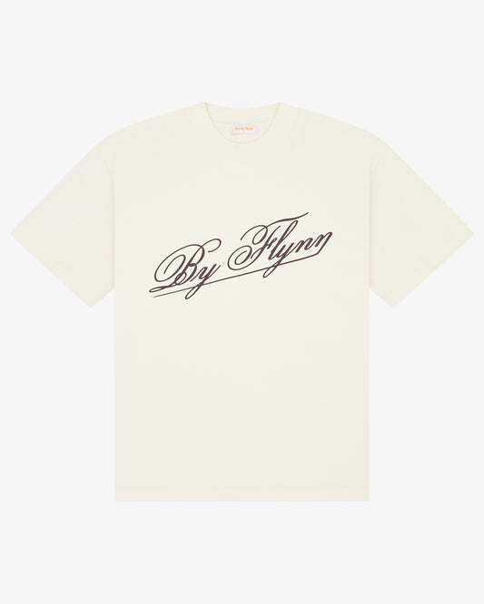 Cotton Tee - Off White / Brown