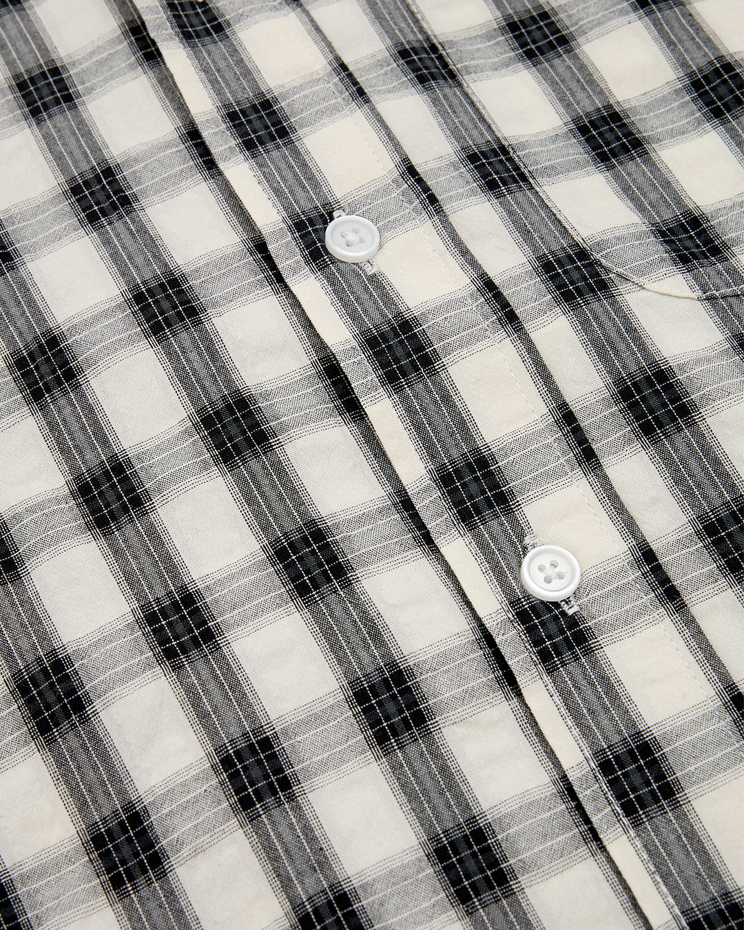 SS BUTTON DOWN SHIRT - CREAM PLAID