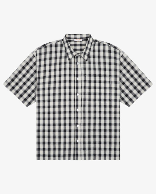 SS BUTTON DOWN SHIRT - CREAM PLAID