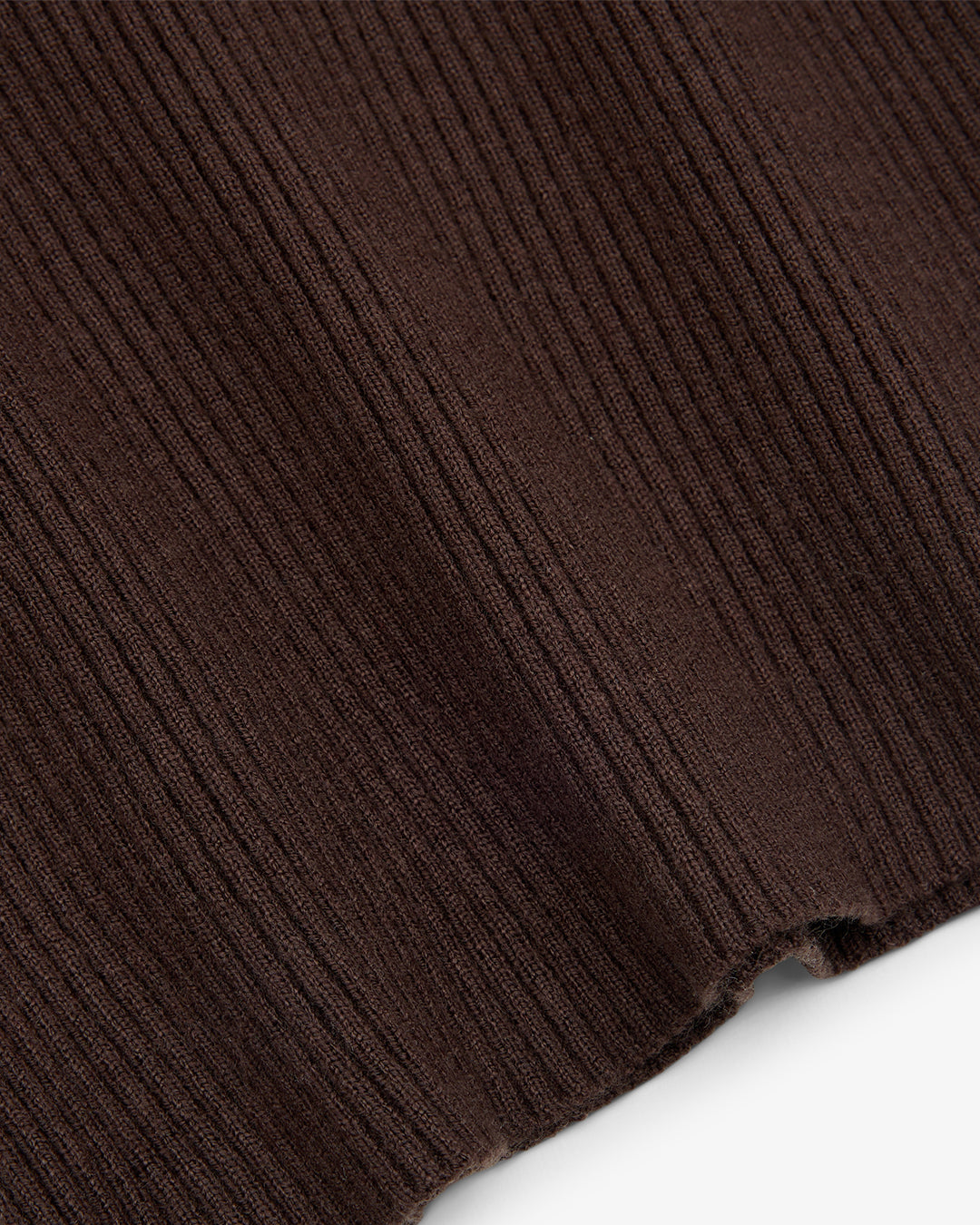 PLUNGE NECK LS KNIT - CHOCOLATE