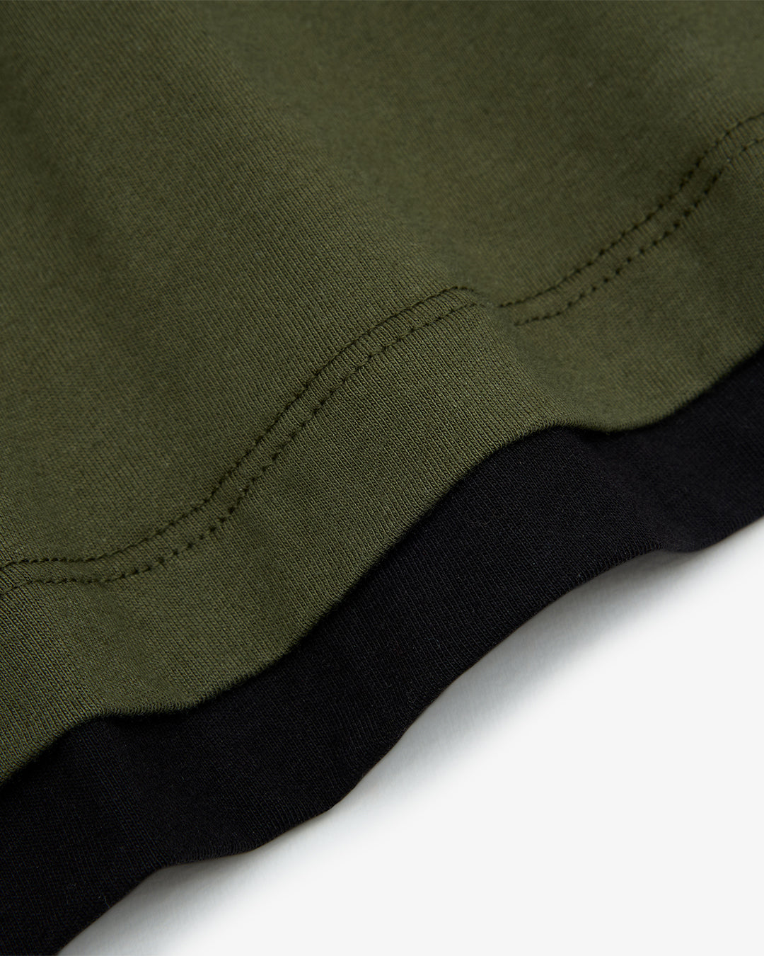 MADELEINE LAYERED TEE - Olive / Black