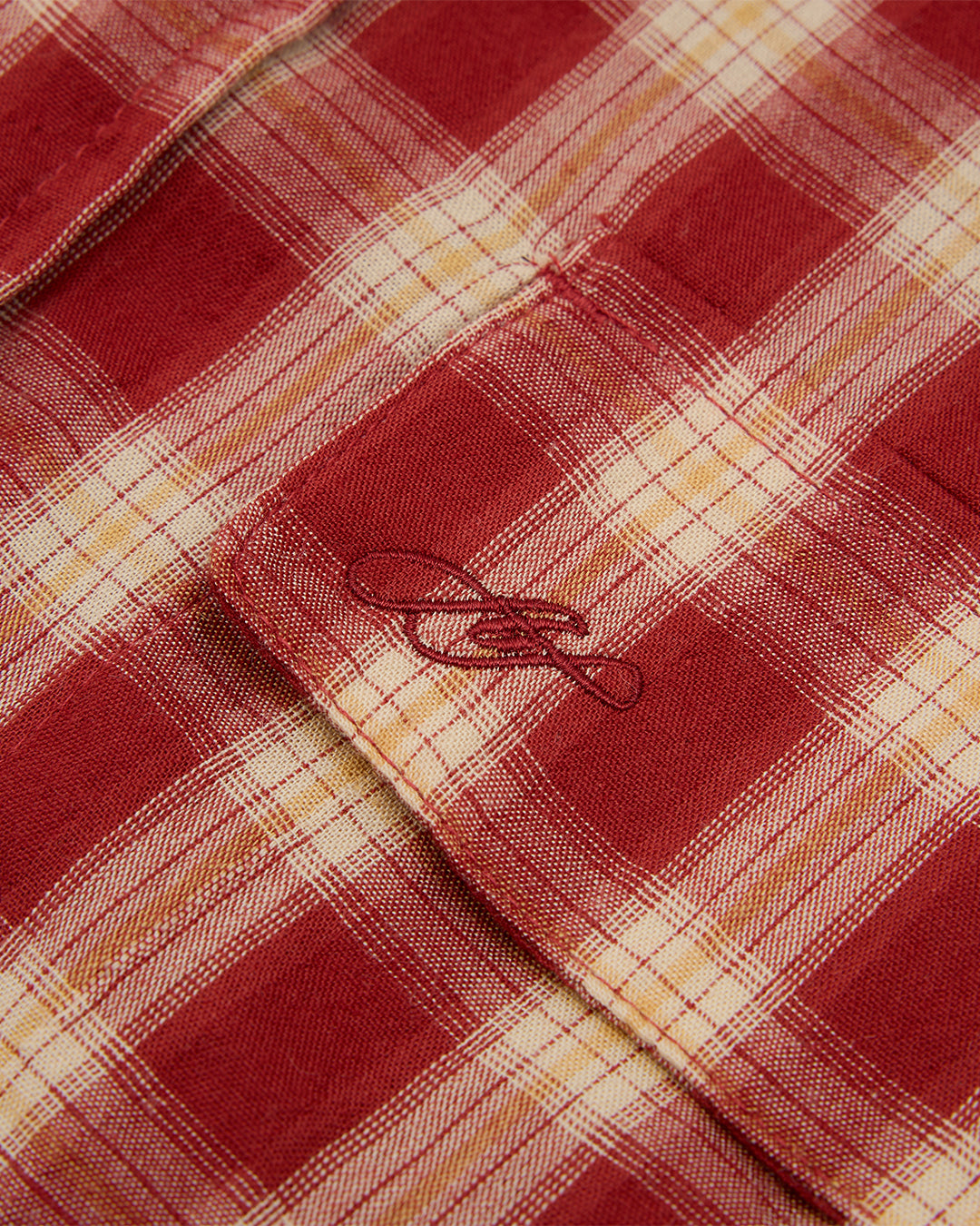 LS POCKET SHIRT - RED PLAID