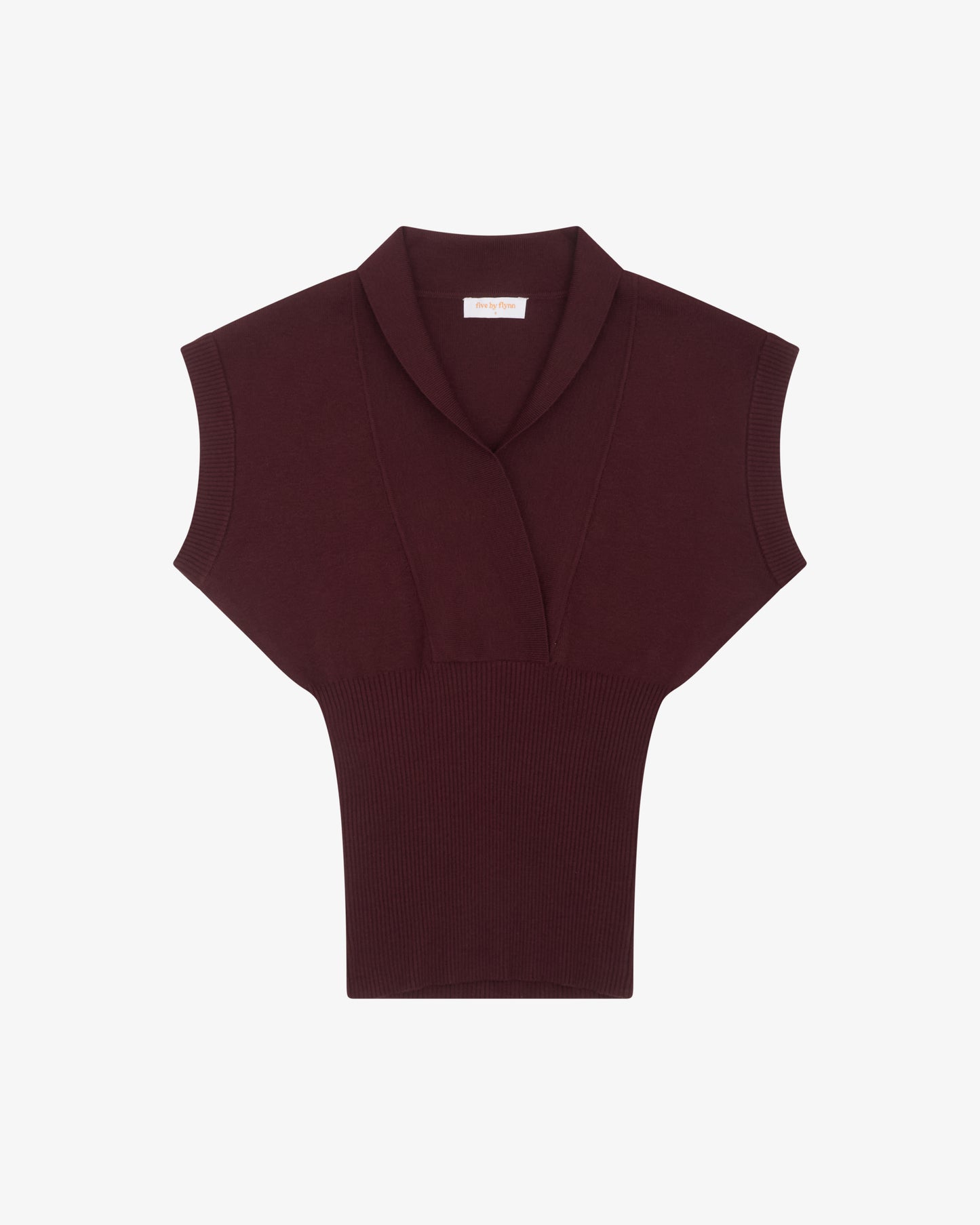 PLUNGE NECK KNIT TOP - PLUM