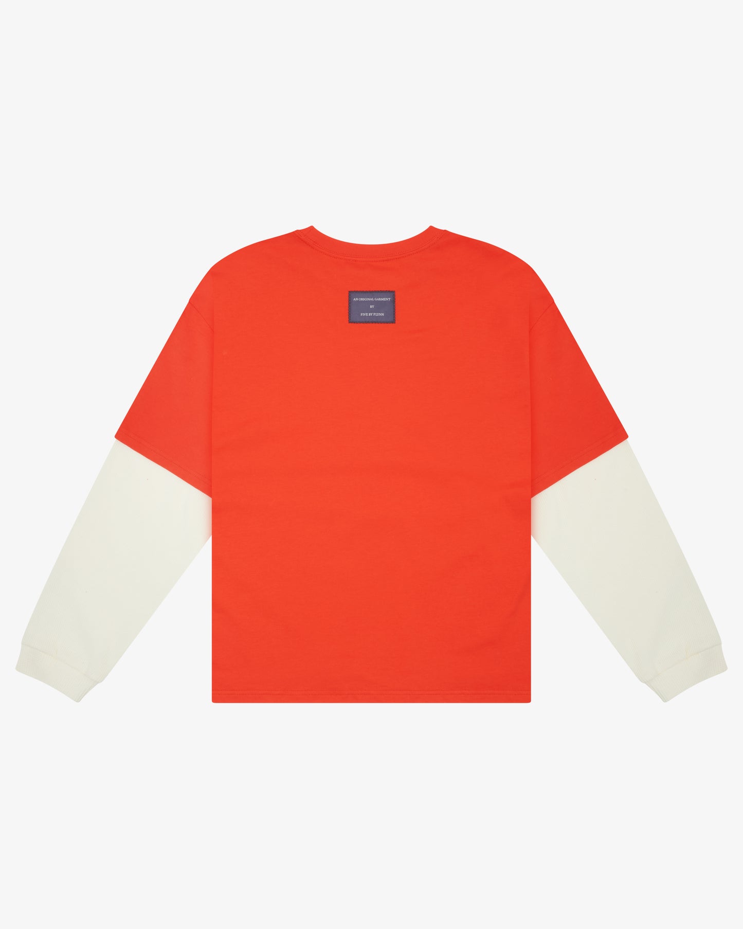 Crop Boxy Waffle Combo LS - CHILLI / CREAM