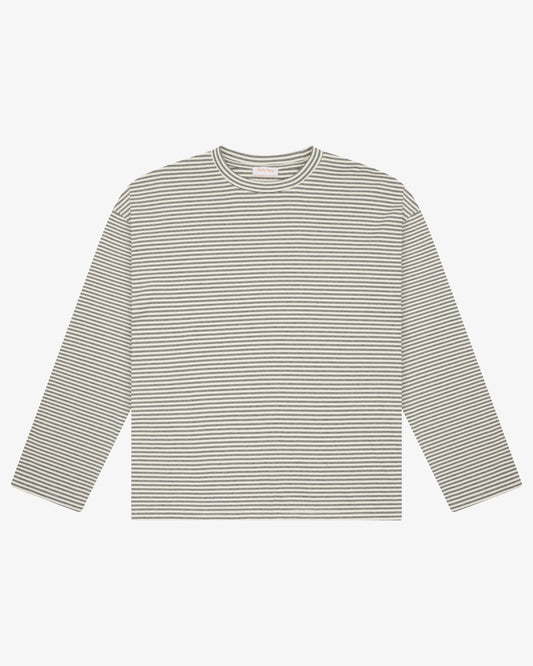 LS STRIPE TOP - CREAM