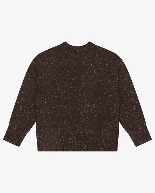 Crew Neck Sweater - Brown Speckle