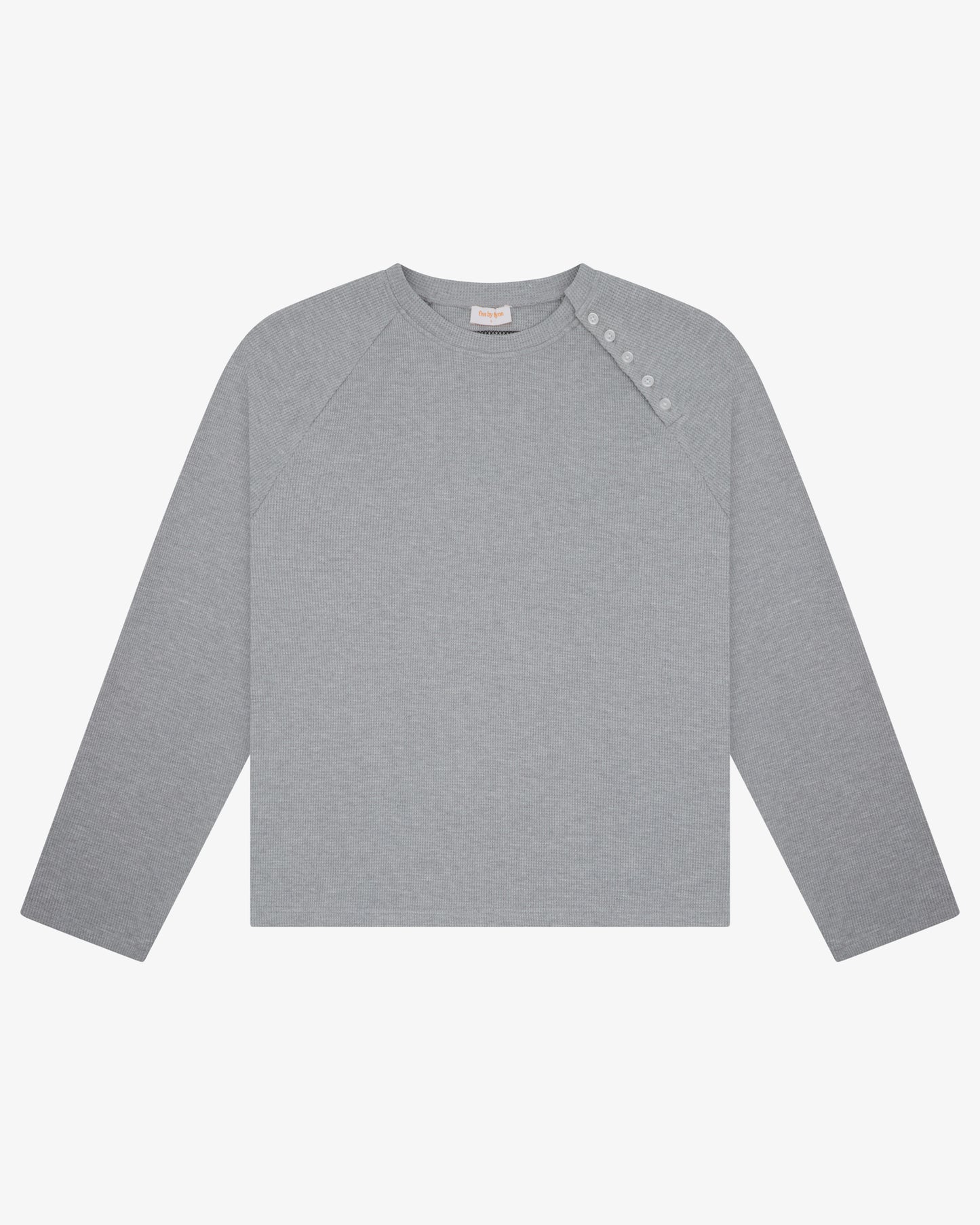 RAGLAN BUTTON LS TEE - GREY