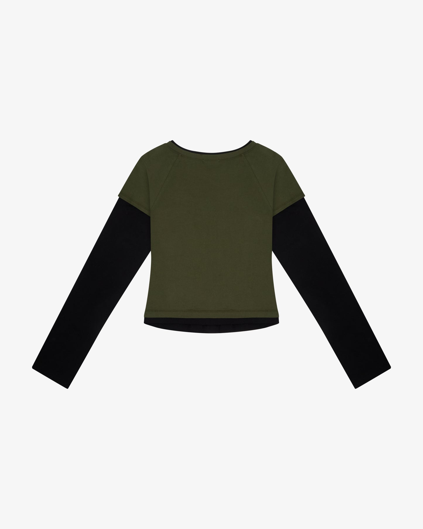MADELEINE LAYERED TEE - Olive / Black