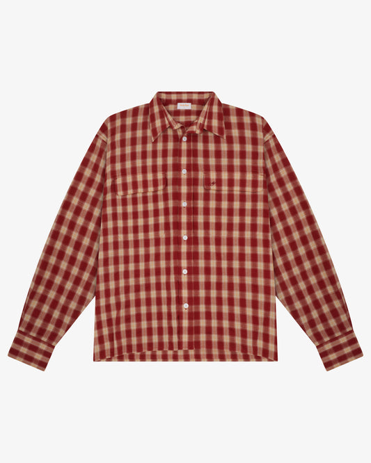 LS POCKET SHIRT - RED PLAID