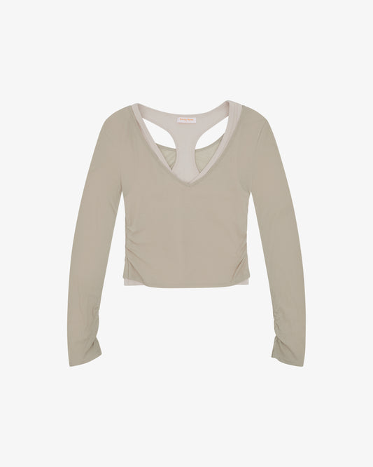Layered Racer Tank - Sandstone