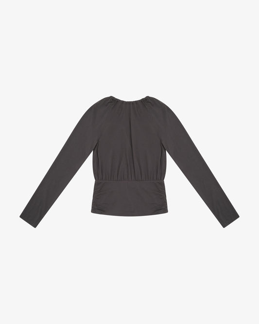 LS HALTER TOP - charcoal
