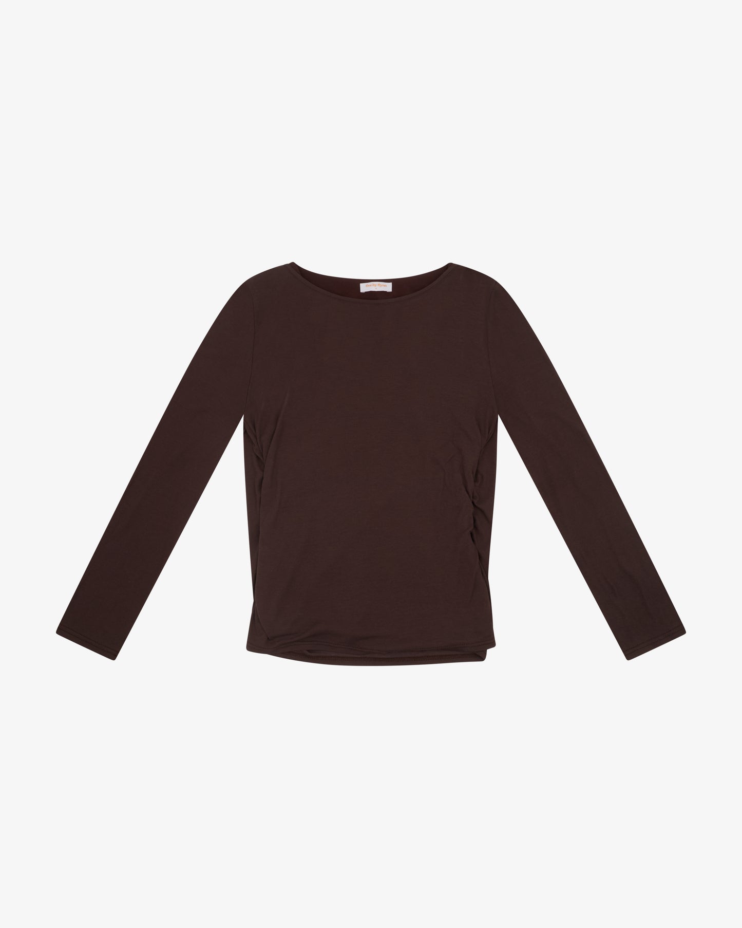 Cowl Back Layered LS Top - Chocolate