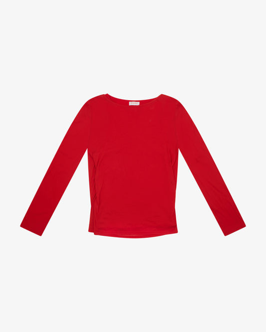 Cowl Back Layered LS Top - Chilli