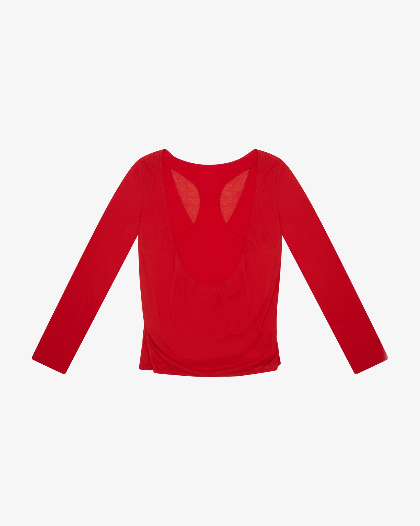 Cowl Back Layered LS Top - Chilli