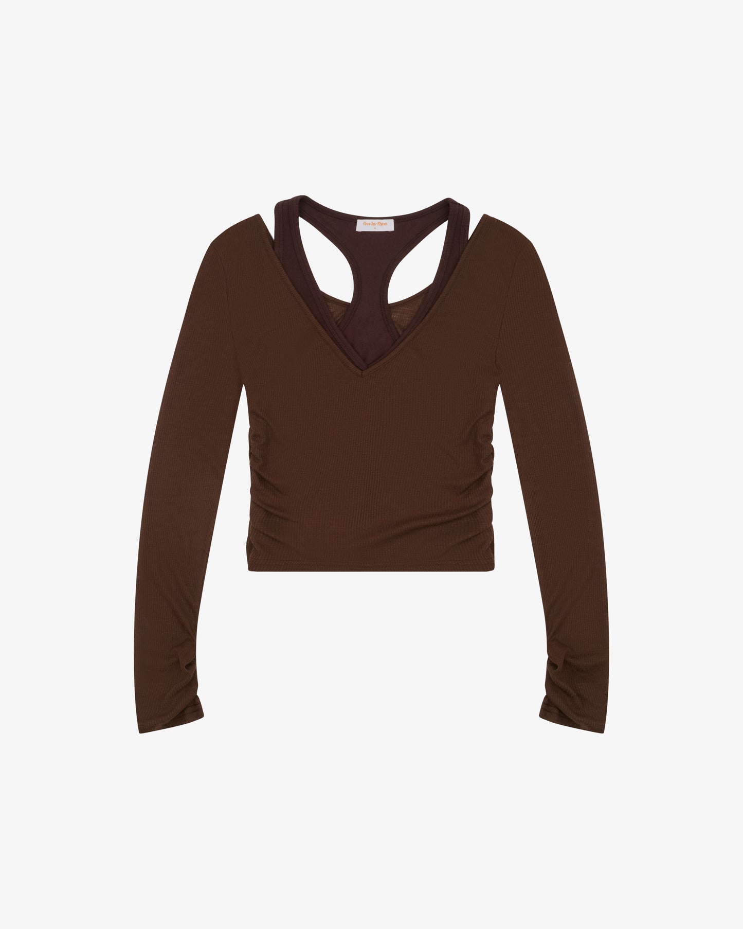 LAYERED RACER TANK - RIBBED CHOCOLATE