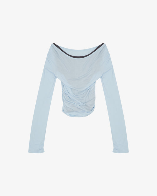 LAYERED LS TOP - Ice Blue / Charcoal