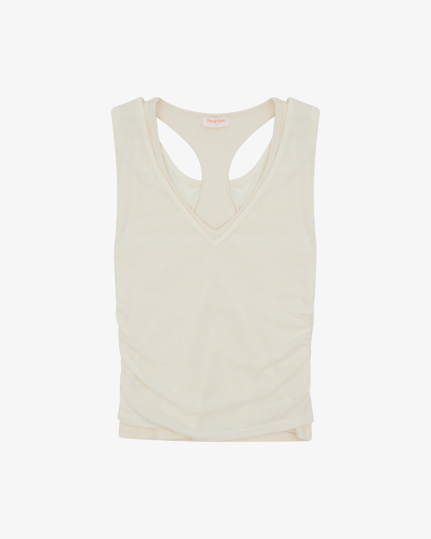 LAYERED RACER BACK TANK - Cream