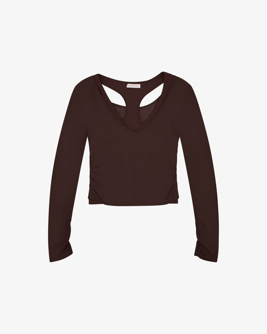 Layered Racer Tank - Chocolate