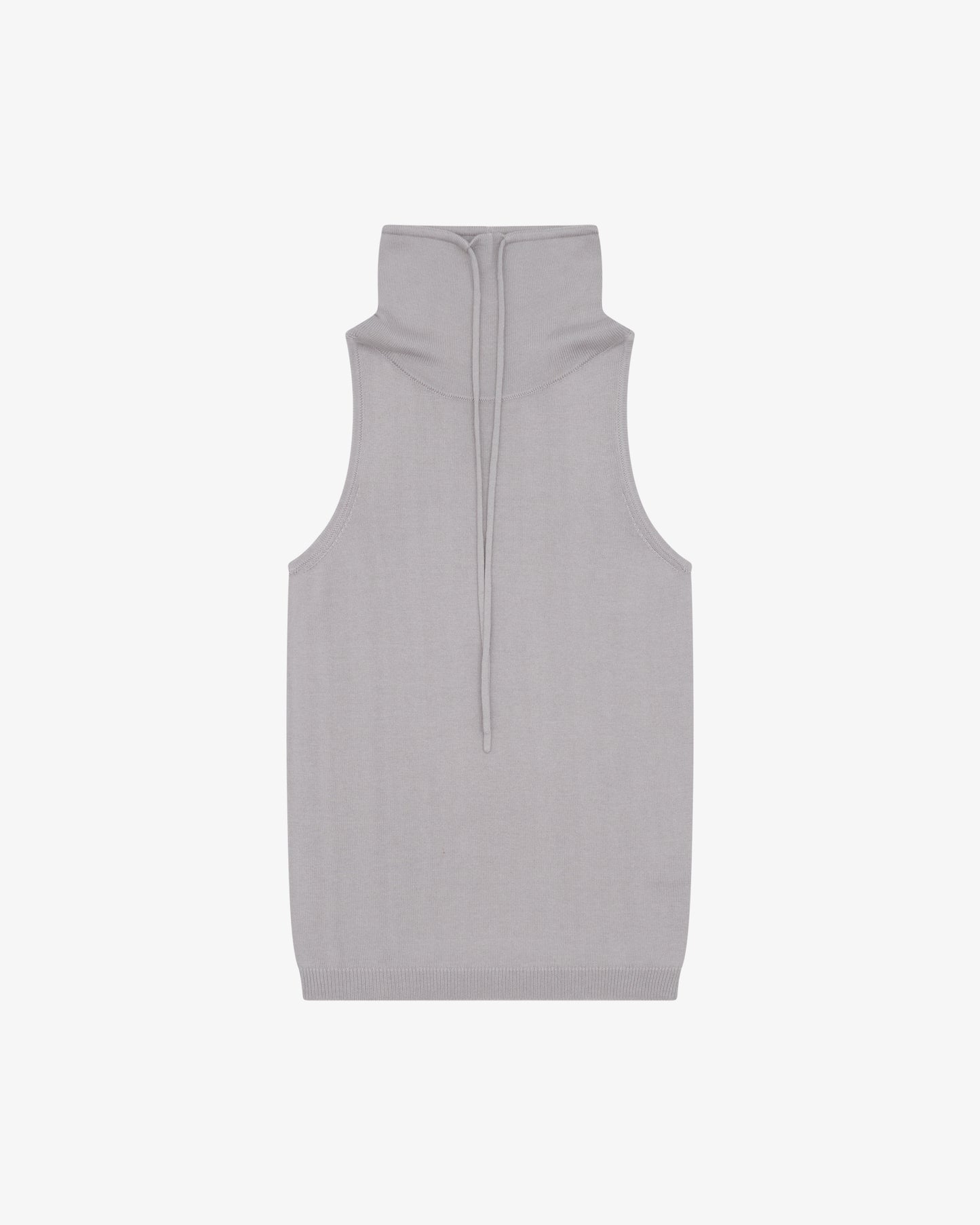 Funnel Neck Knit Top - Grey