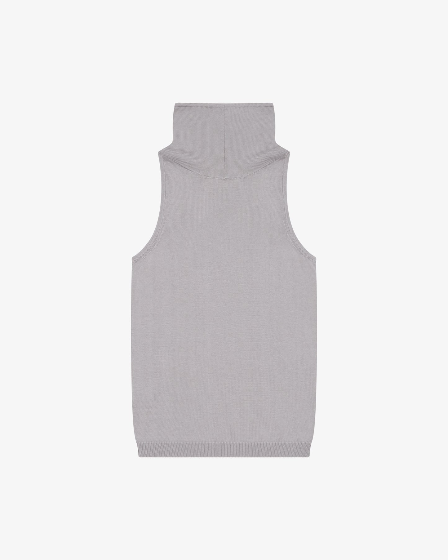 Funnel Neck Knit Top - Grey
