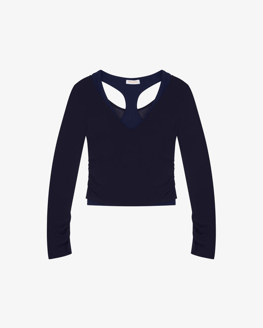 Layered Racer Tank - Navy