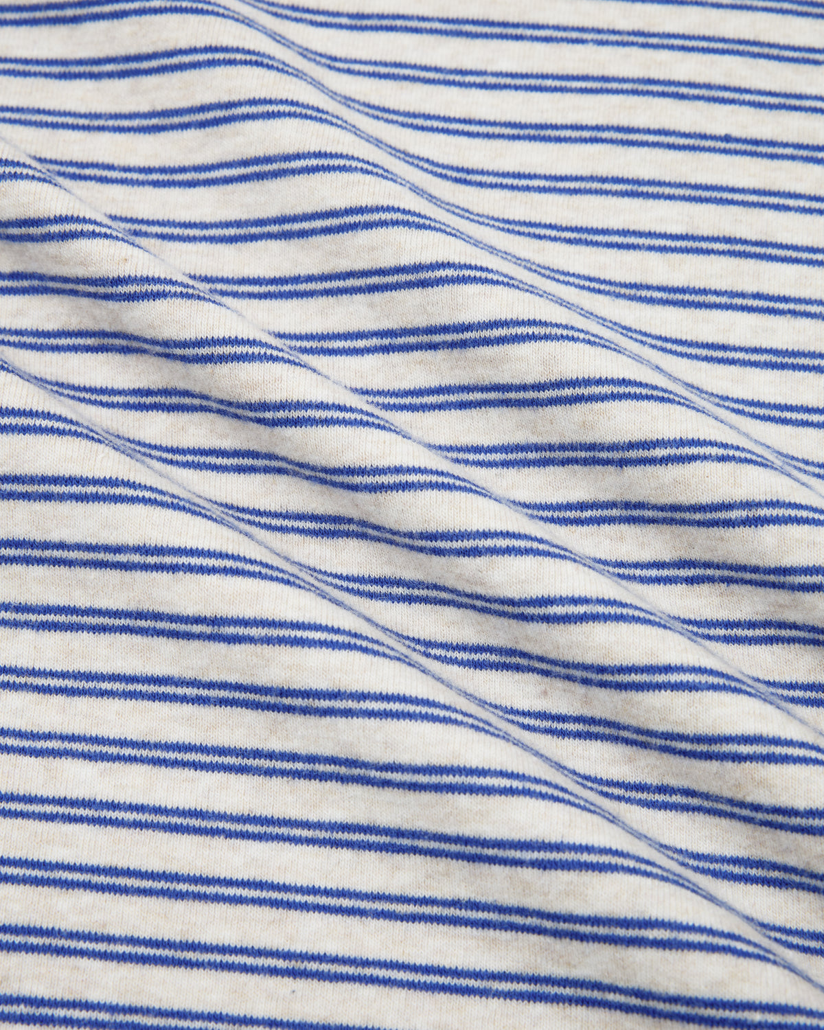Crop Boxy Tee - Oat / Blue