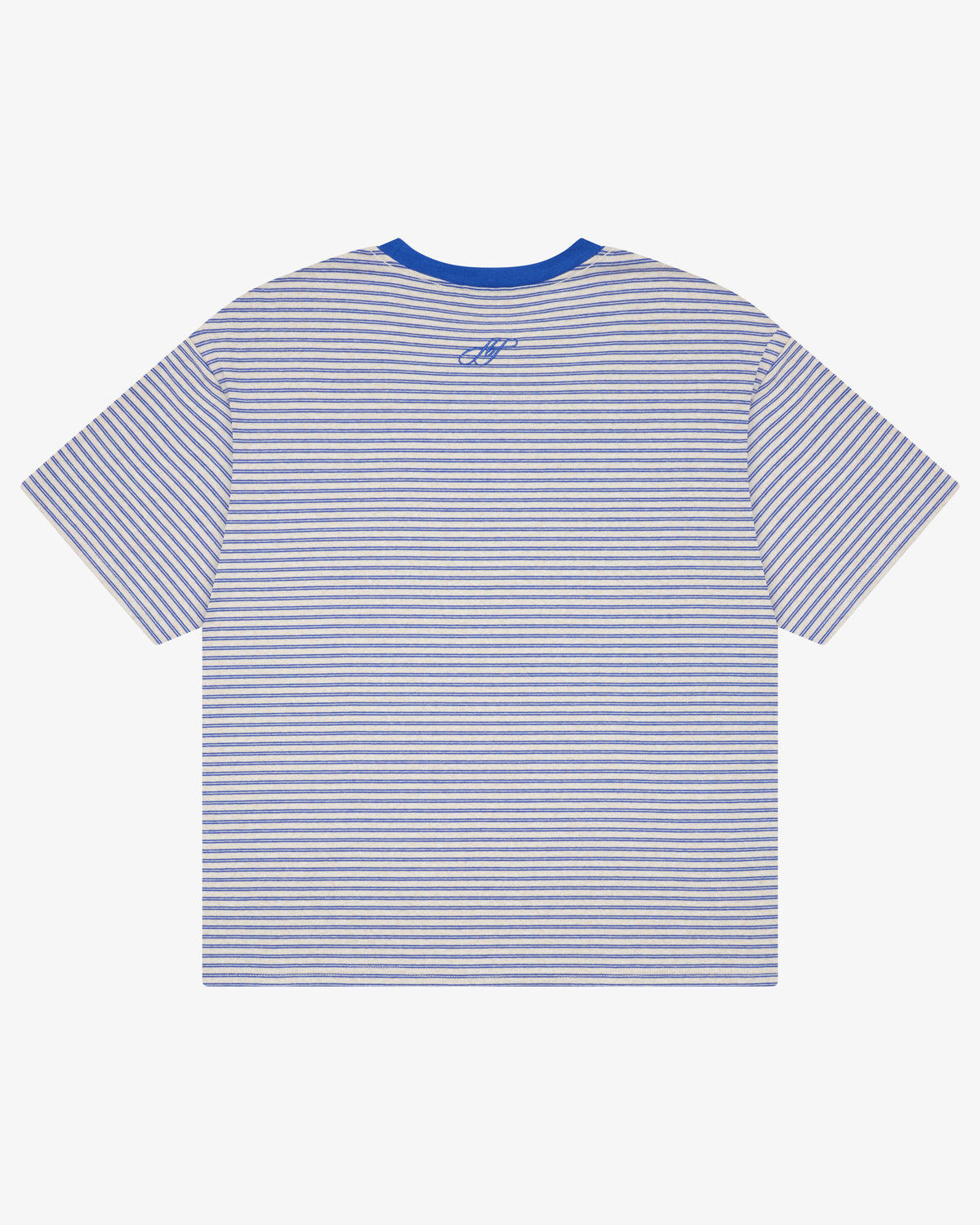 Crop Boxy Tee - Oat / Blue