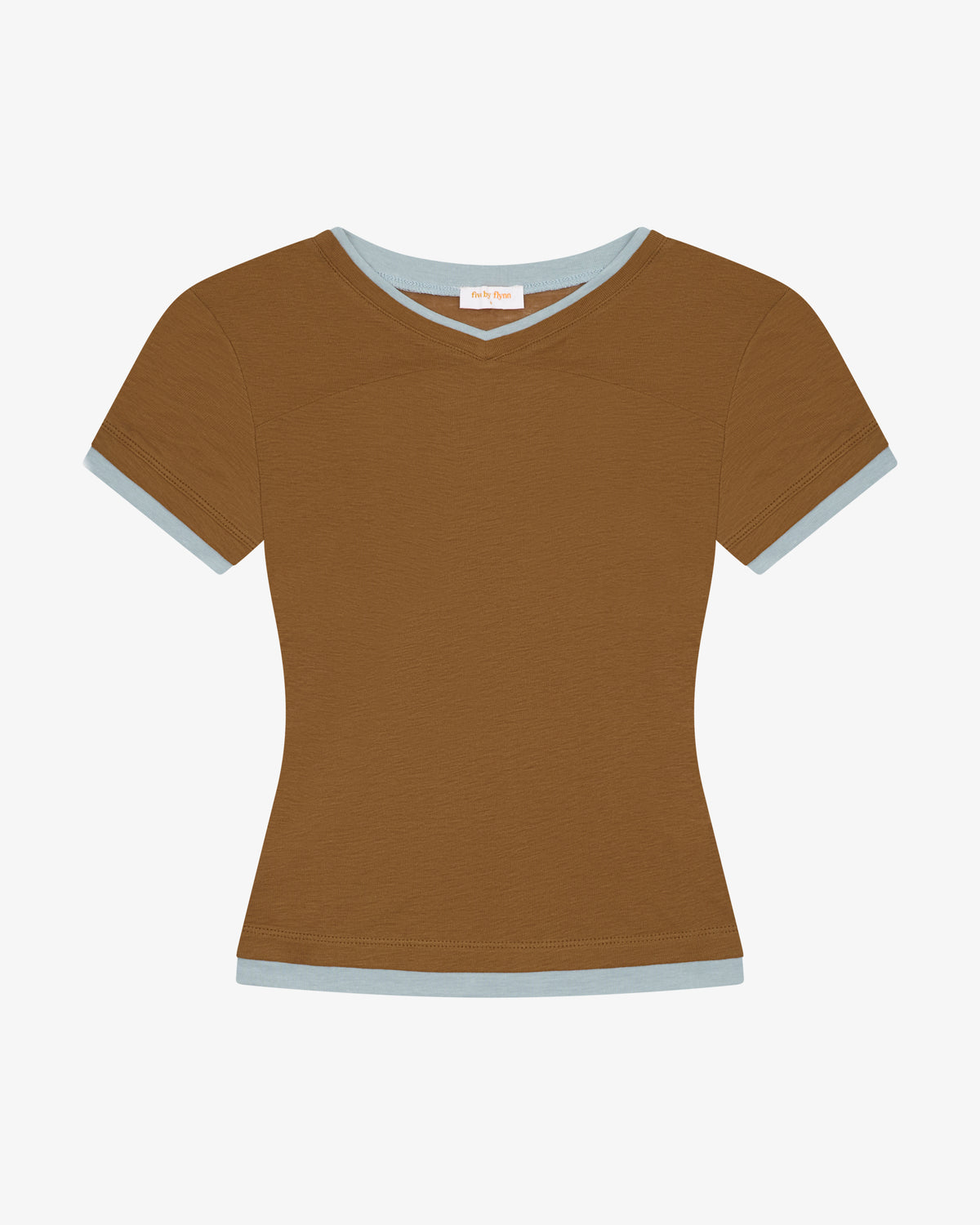 V Neck Tee - Caramel