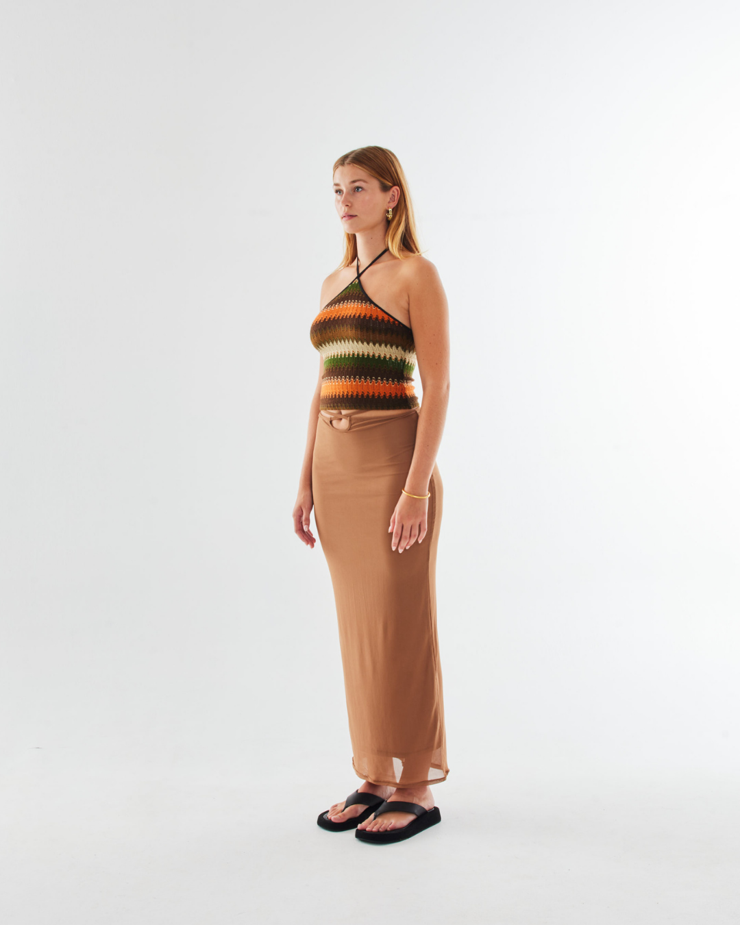 Women's Mesh Skirt - Brown