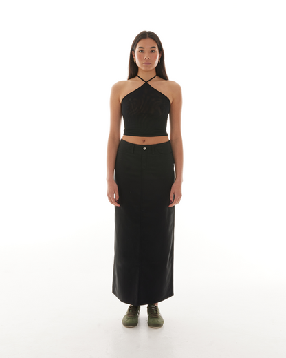 Womens Tencel Maxi Skirt - Black