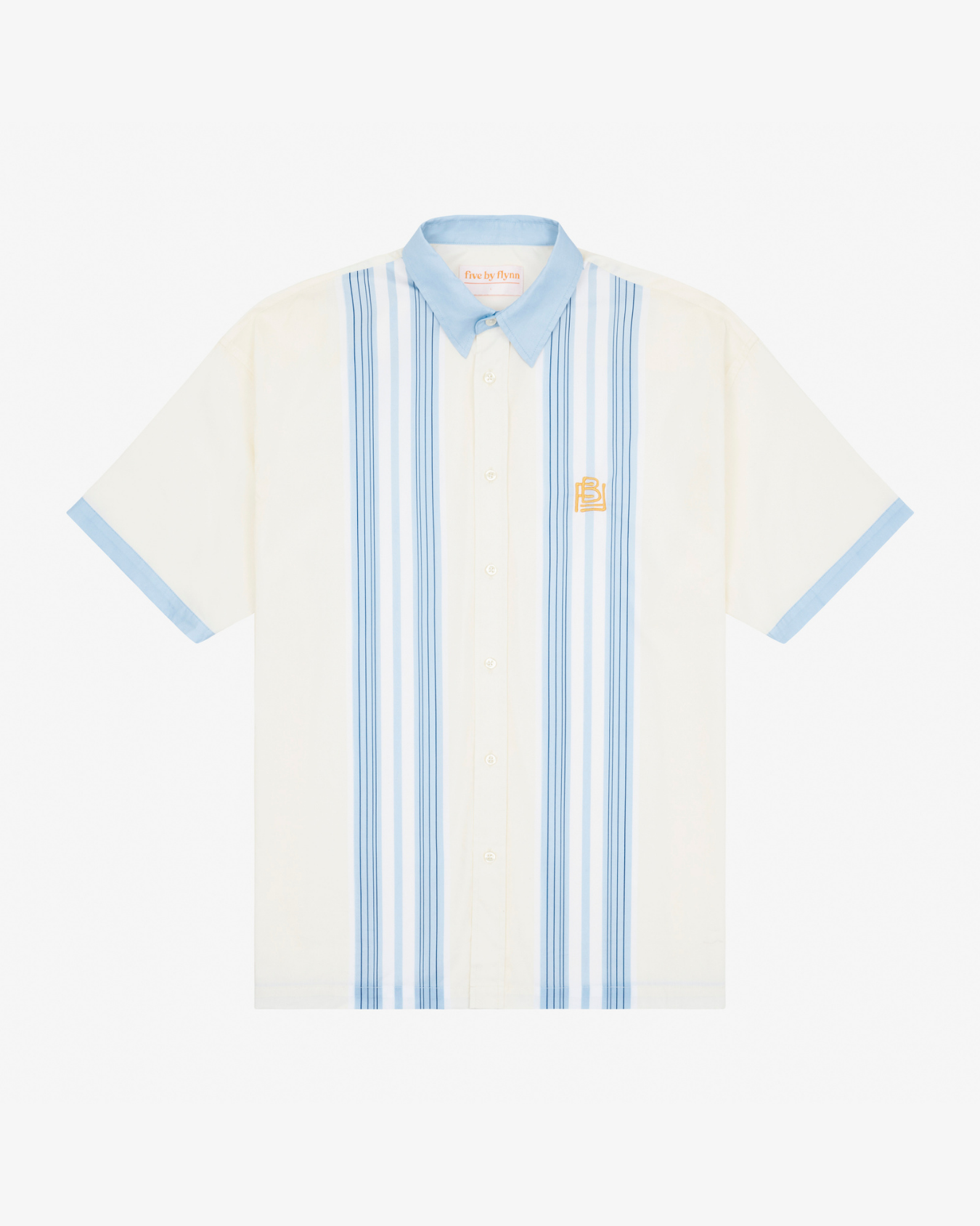 SS Cotton Shirt - White/Blue – fivebyflynn